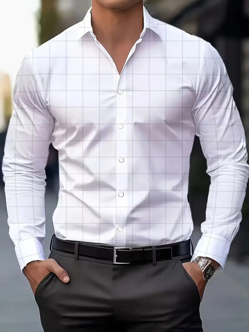 Chemise homme rayée en polyester – CLEVI Paris