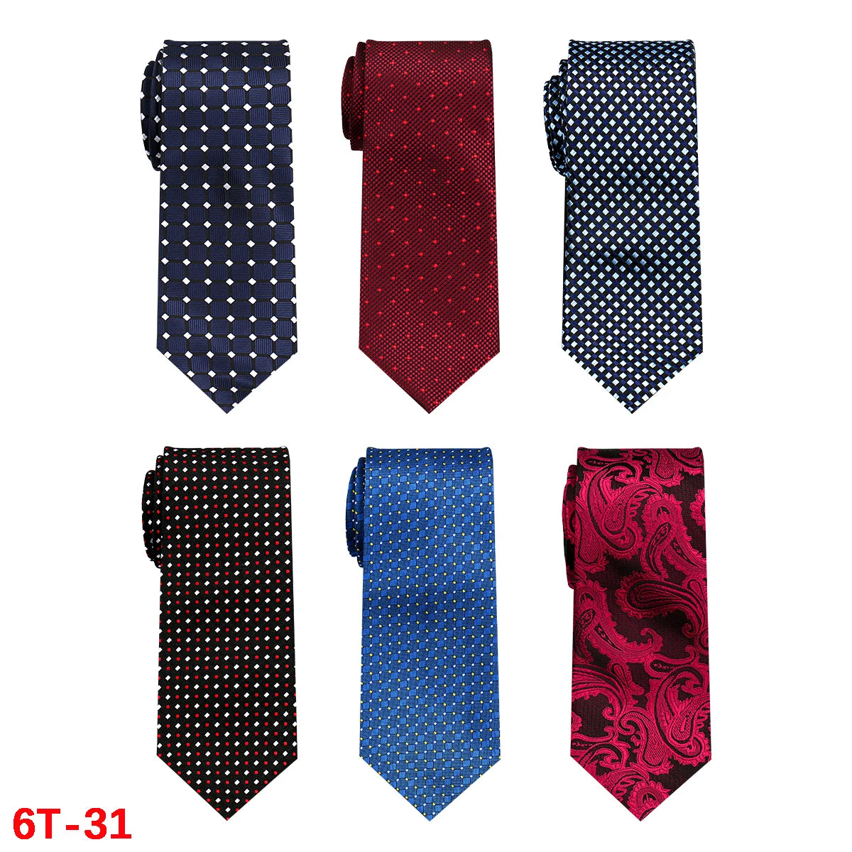 Lot de 6 cravates homme jacquard – CLEVI Paris