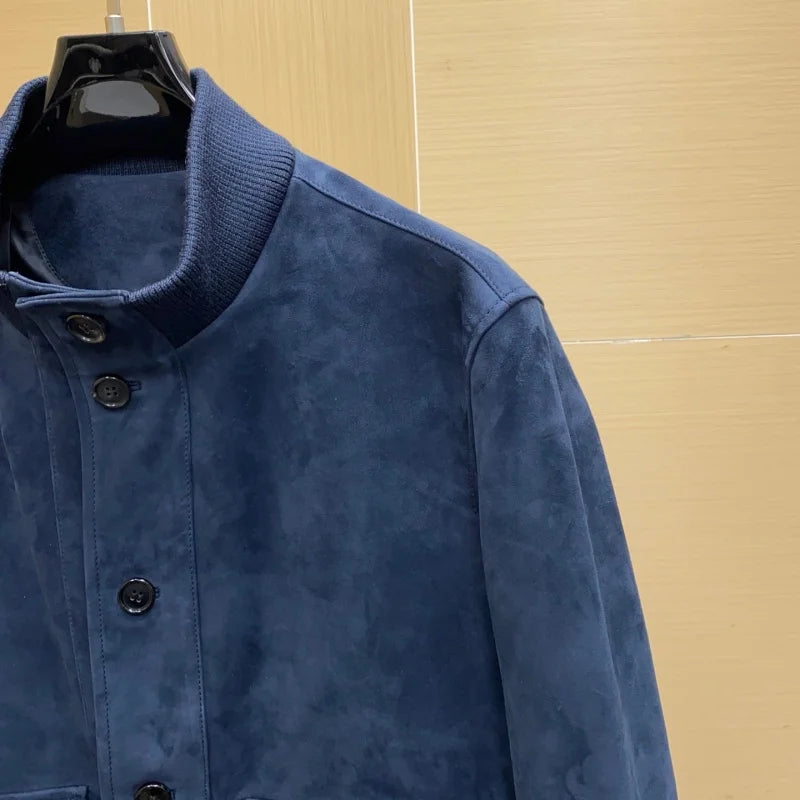 Blouson homme aspect daim à col montant – CLEVI Paris