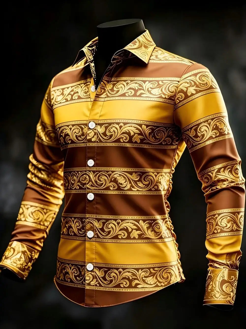 Chemise homme en satin imprimé – CLEVI Paris