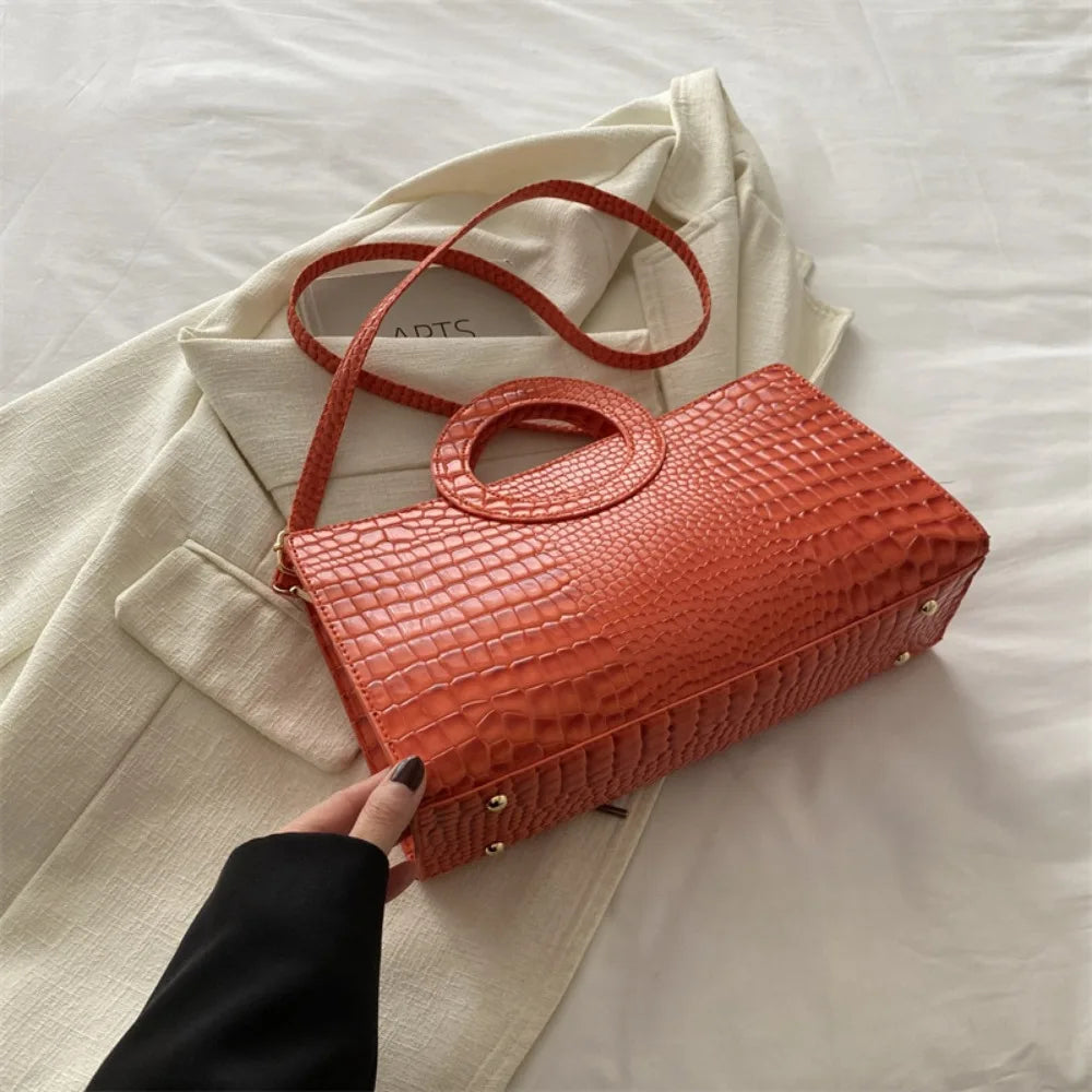 Sac Hobo Femme Cuir PU Motif Croco Grande Capacité Rétro Unisexe – CLEVI Paris
