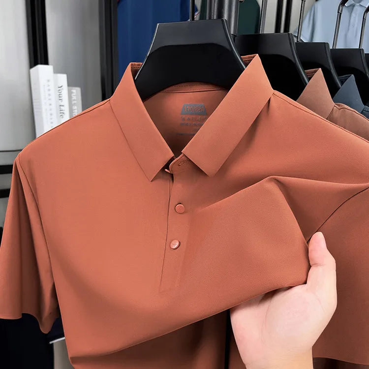 Polo Homme Sans Coutures Séchage Rapide Nylon-Spandex Col Renforcé 12 Couleurs M-4XL – CLEVI Paris