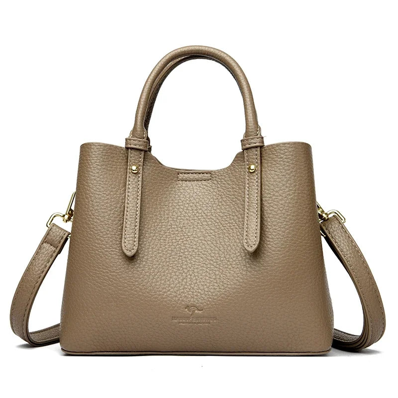 Sac à Main Femme Cuir Véritable Poignée Supérieure 23x18cm – CLEVI Paris