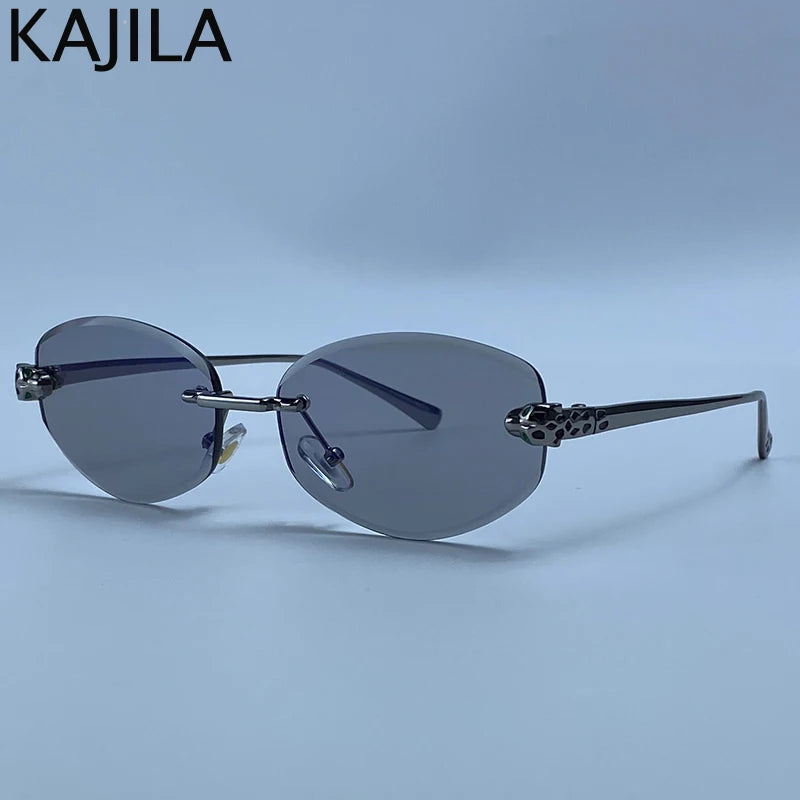Lunettes femme sans monture détail léopard – CLEVI Paris