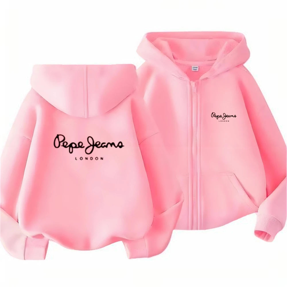 Sweat enfant zippé à capuche et lettres – CLEVI Paris