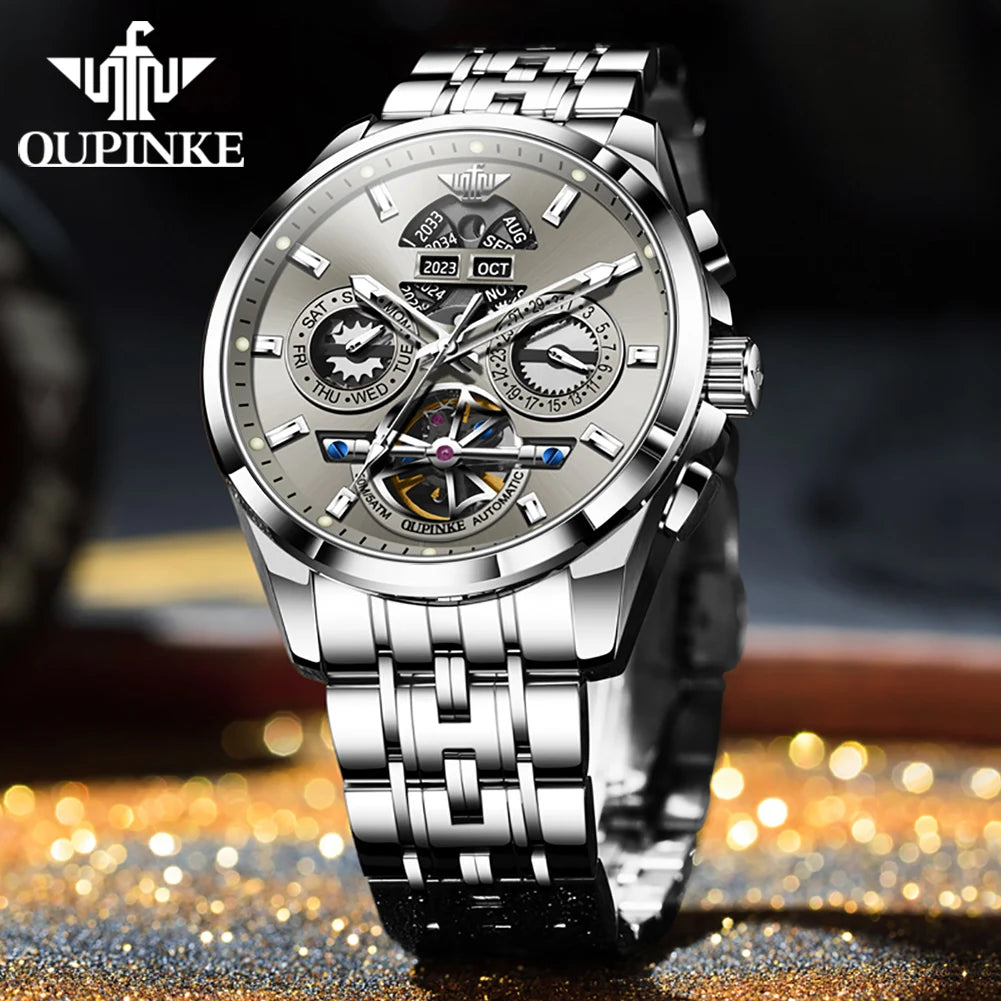 Montre Homme Automatique Squelette Calendrier Oupinke 3251 – CLEVI Paris
