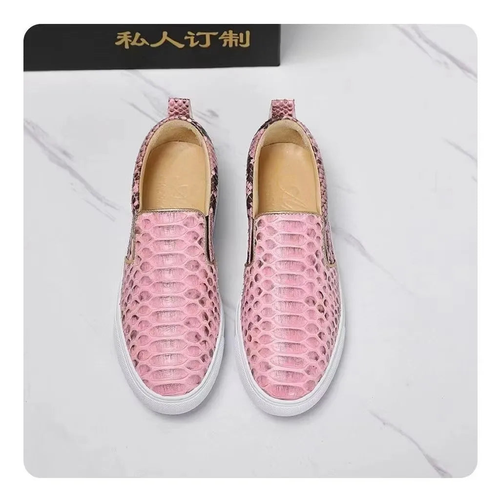 Chaussures unisexes en cuir effet serpent – CLEVI Paris