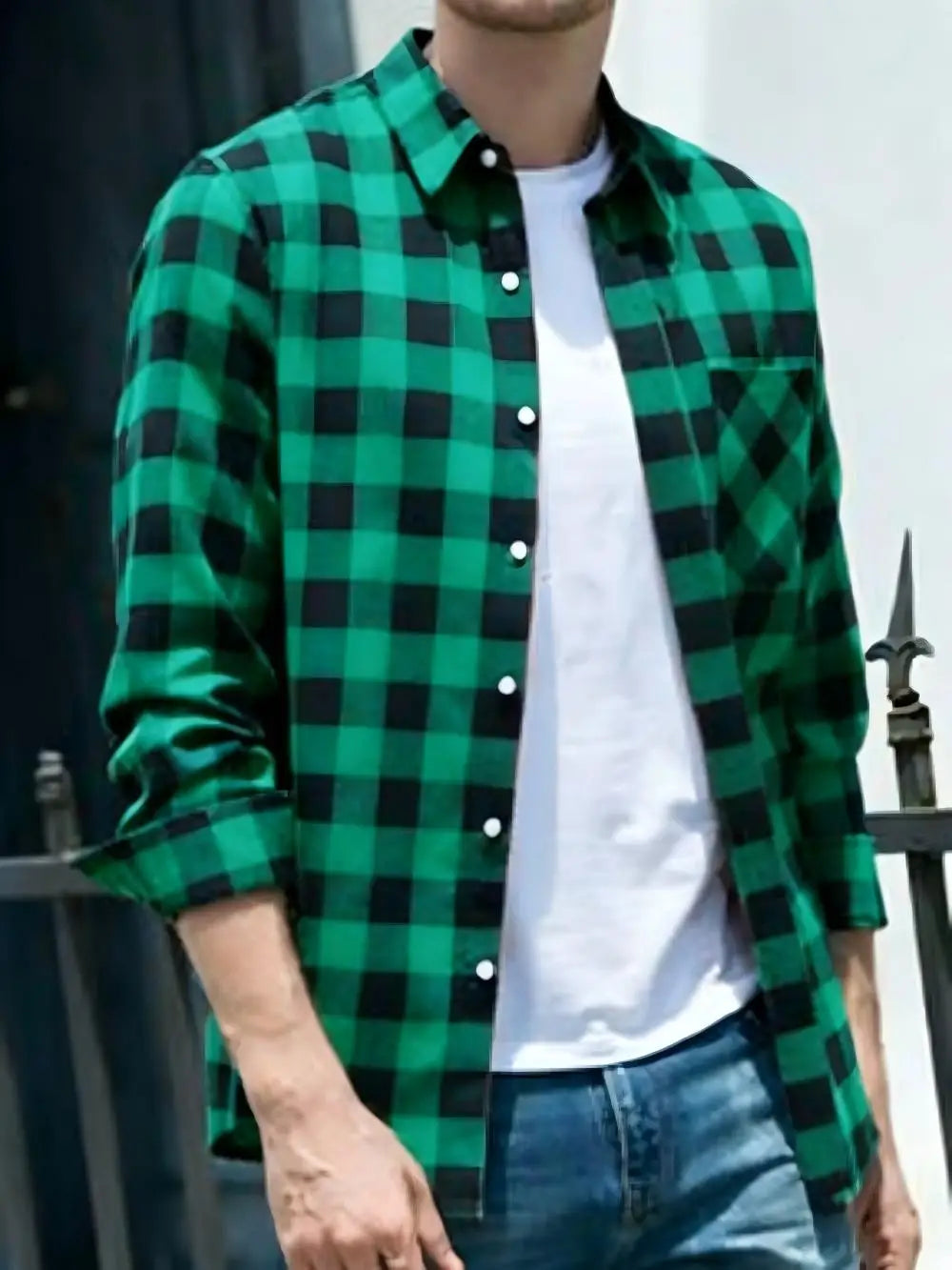 Chemise homme à carreaux en soie – CLEVI Paris