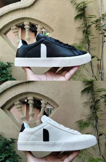 Sneakers unisexes à lacets en simili cuir – CLEVI Paris