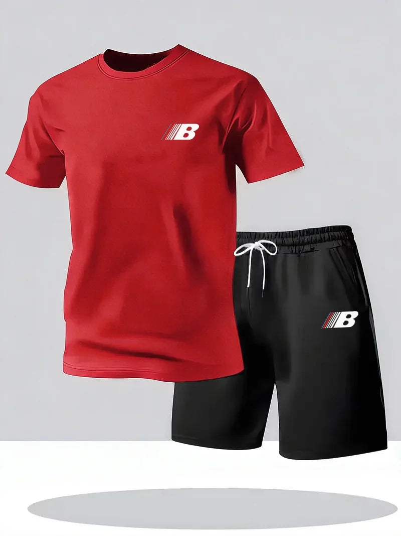Ensemble homme t-shirt col rond et short en maille – CLEVI Paris