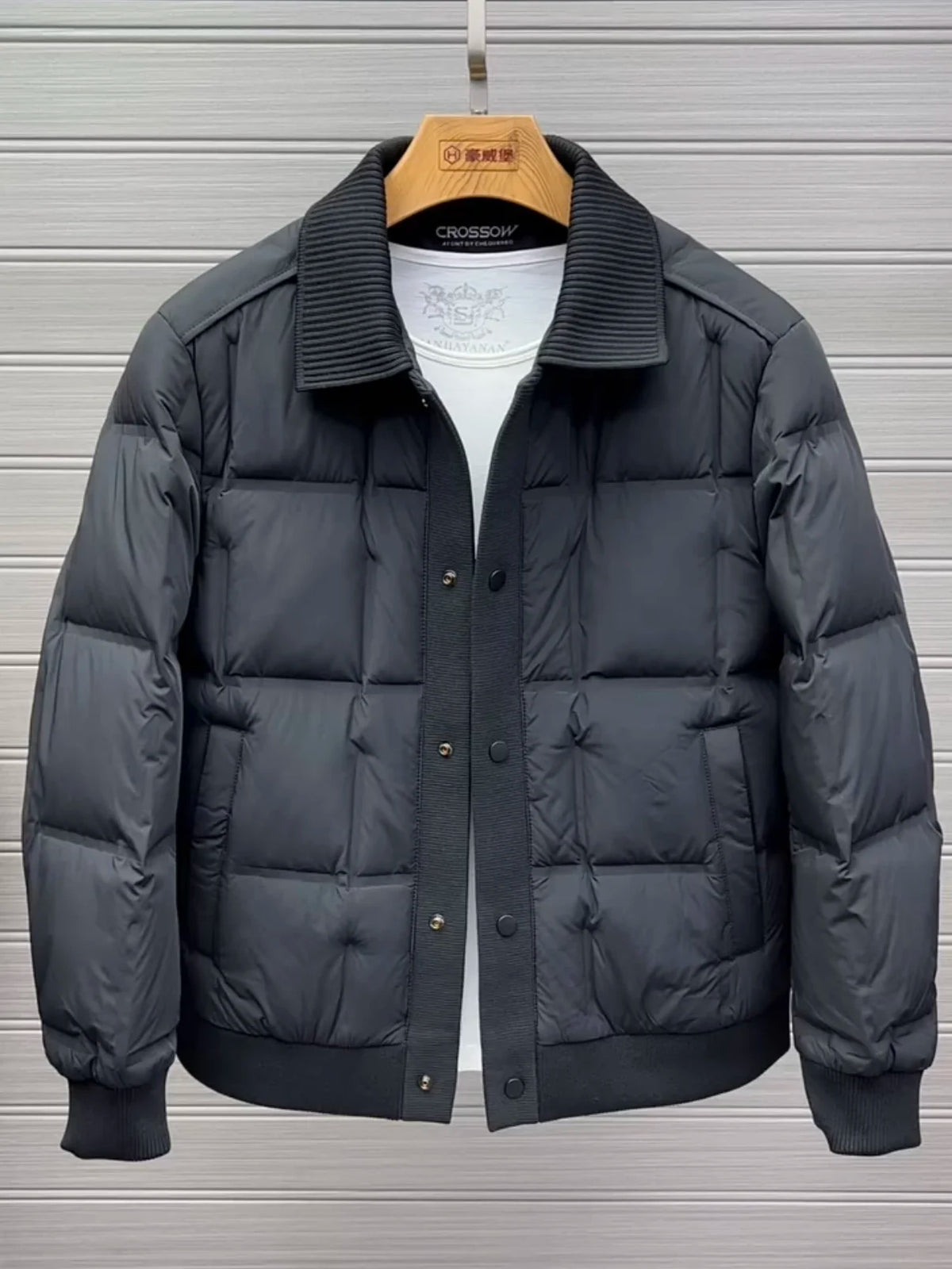 Doudoune homme à col montant en duvet – CLEVI Paris