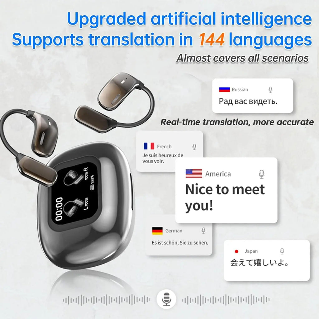 Écouteur Traducteur IA UYUXIO 144 Langues LCD – CLEVI Paris