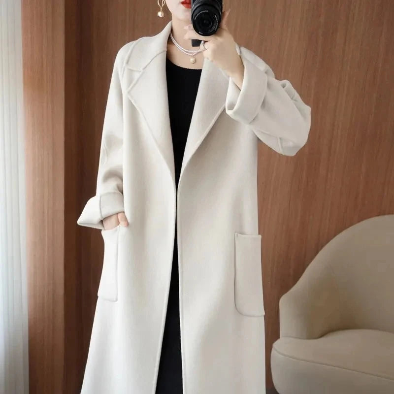 Manteau long ceinturé femme – CLEVI Paris