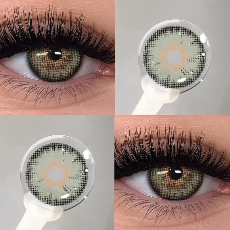 Lentilles de Contact Colorées avec Correction KSSEYE – 6 Teintes, Myopie – 8.00 à 0, Port Annuel