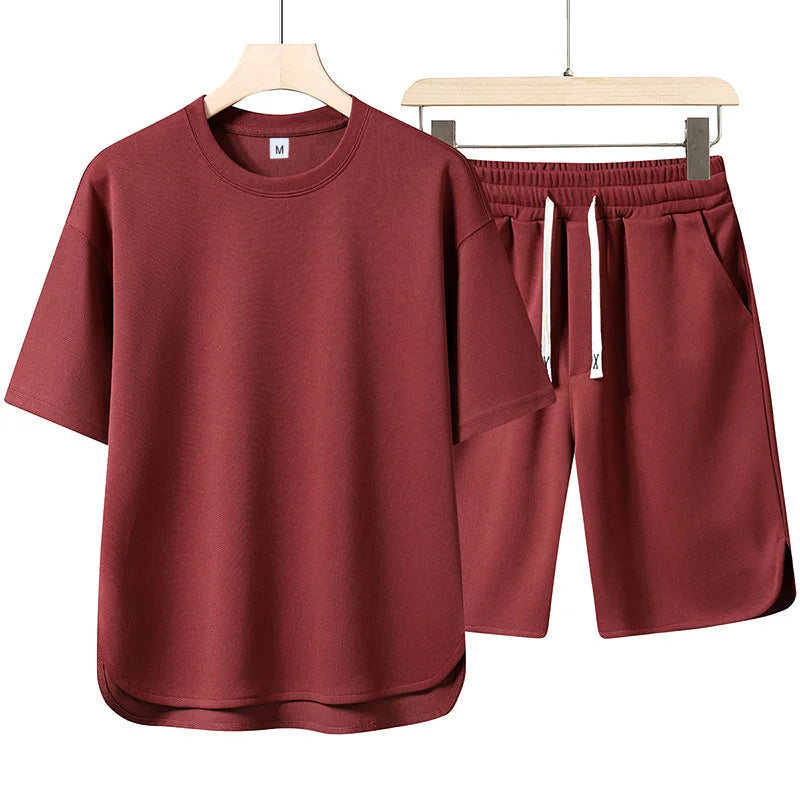 Ensemble 2 Pièces Homme T-Shirt Col Rond Manches Courtes + Short Cordon Sport Casual Été Multi-Couleurs M-XXXL – CLEVI Paris