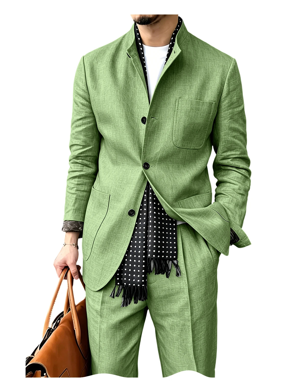 Costume homme 2 pièces en lin, veste et pantalon – CLEVI Paris