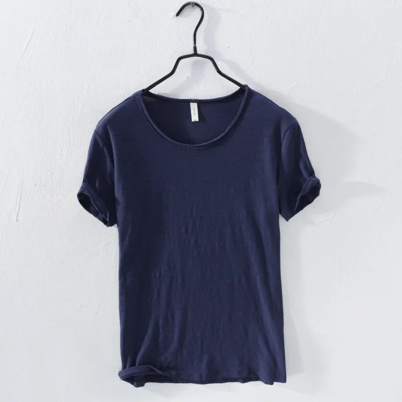 T-Shirt Homme Basique 100% Coton Col Rond Slim Fit Respirant Printemps Été M-3XL – CLEVI Paris