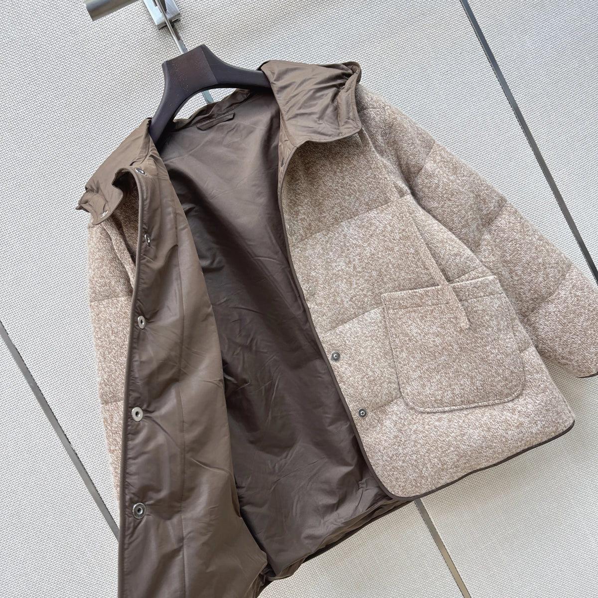 Veste matelassée femme en cachemire – CLEVI Paris