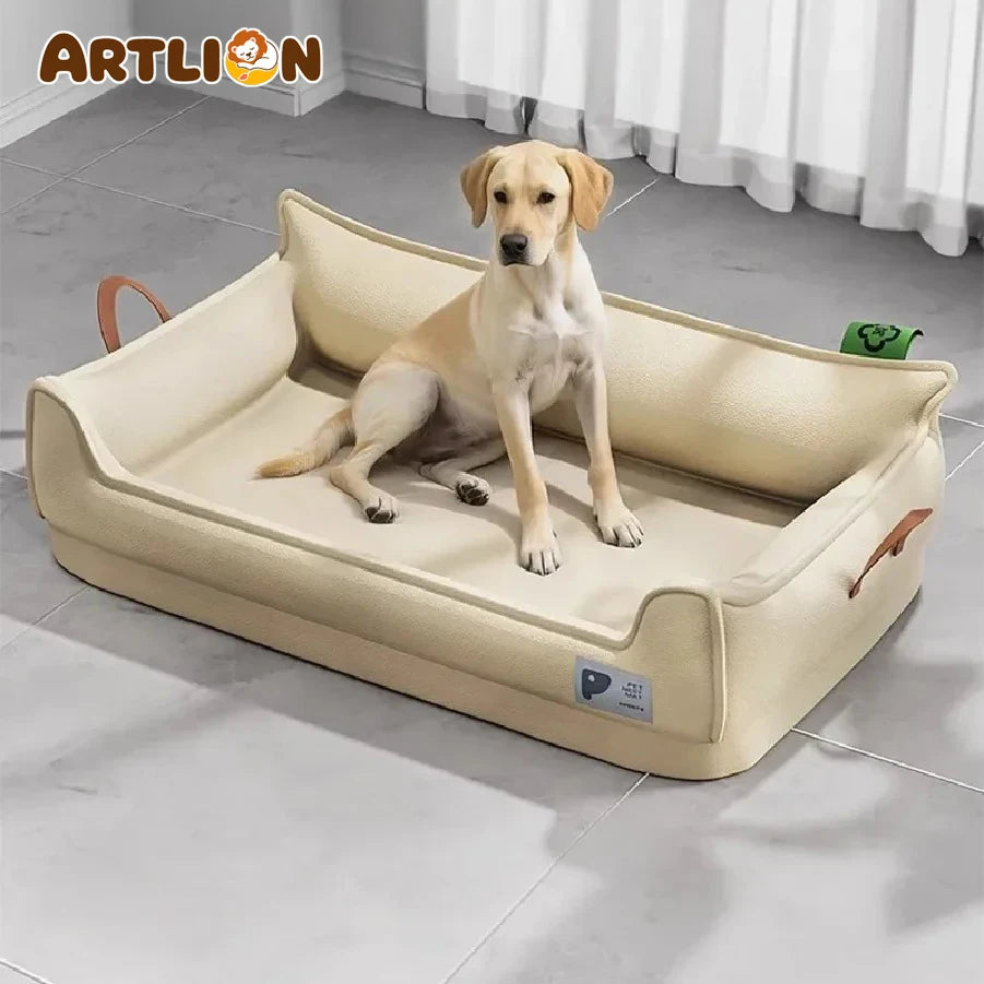 Canapé-lit rectangulaire en cuir pour chien – CLEVI Paris