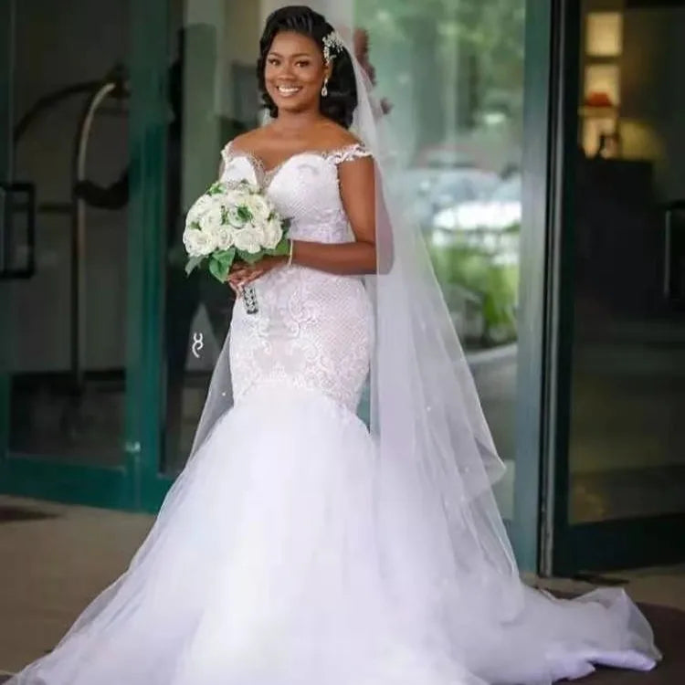 Robe de mariée sirène en tulle – CLEVI Paris