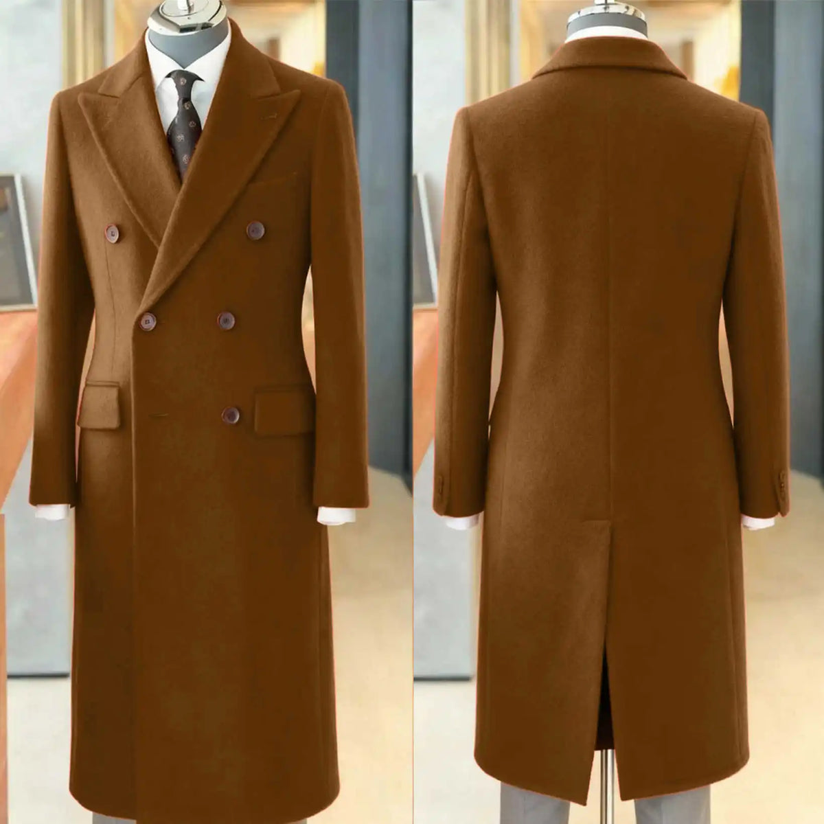 Manteau long homme laine et coton – CLEVI Paris