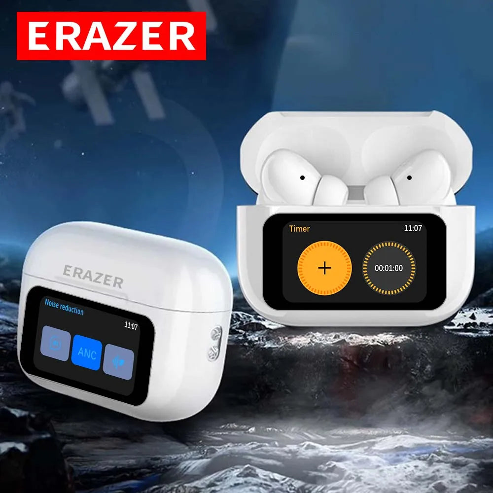 Écouteurs TWS ERAZER ANC Écran LCD Tactile Bluetooth 5.0 – CLEVI Paris