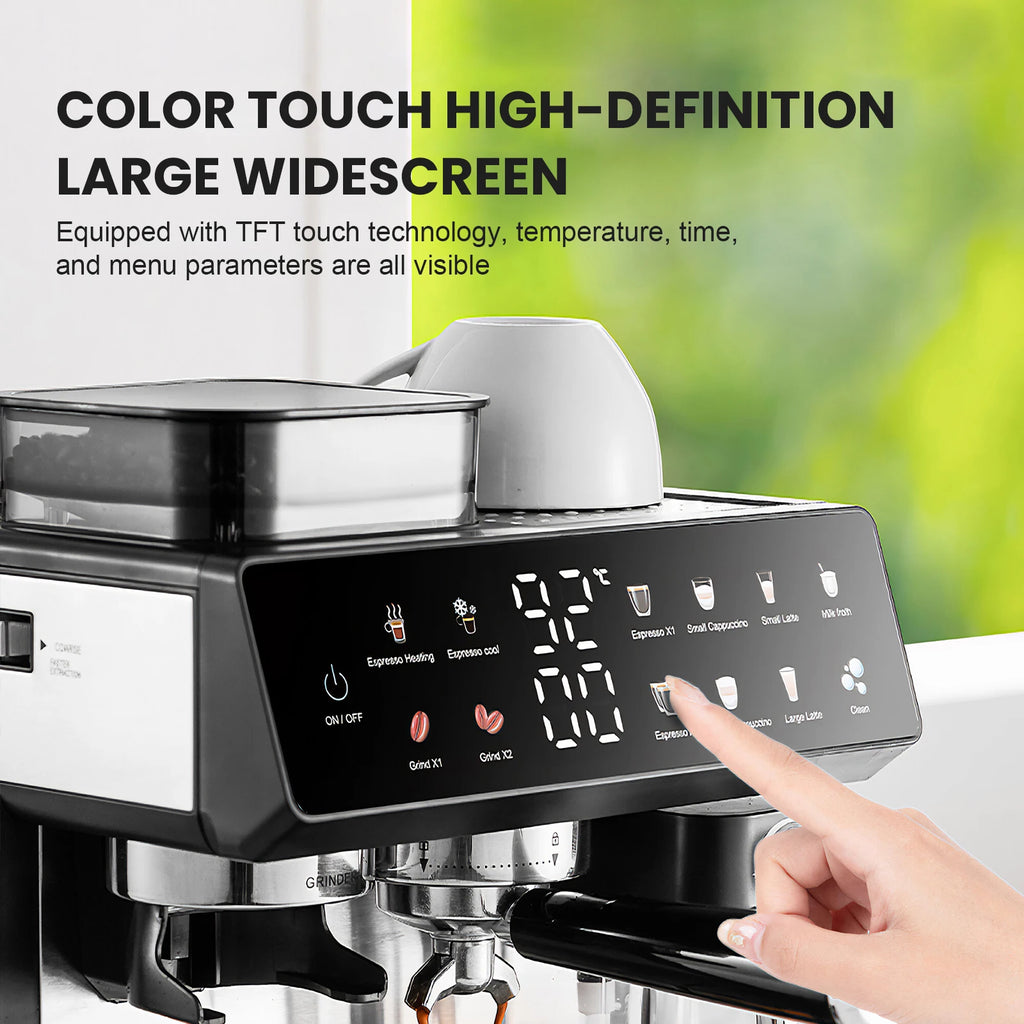 Machine à expresso avec moulin et écran TFT – CLEVI Paris