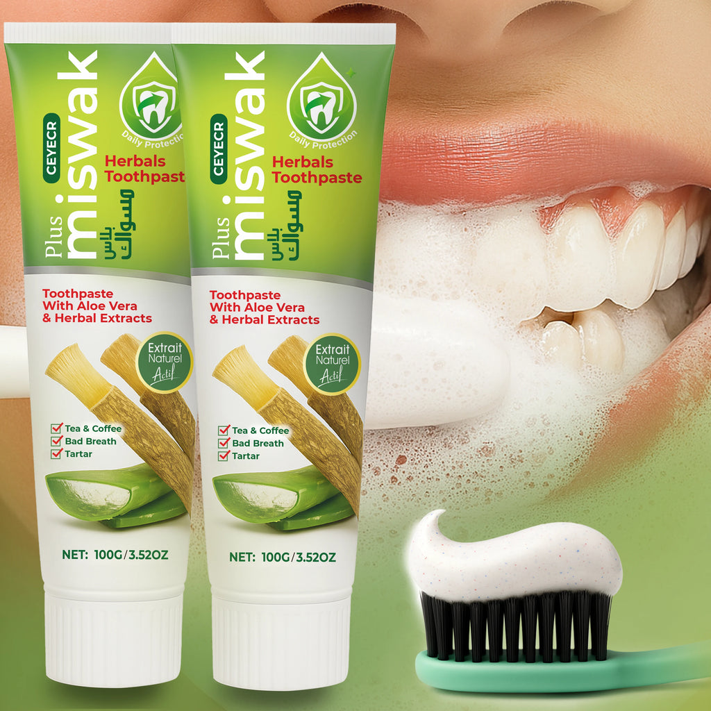 Dentifrice Herbal Miswak Ceyecr – Nettoyage Profond, Anti-Taches & Soin Gencives – CLEVI Paris