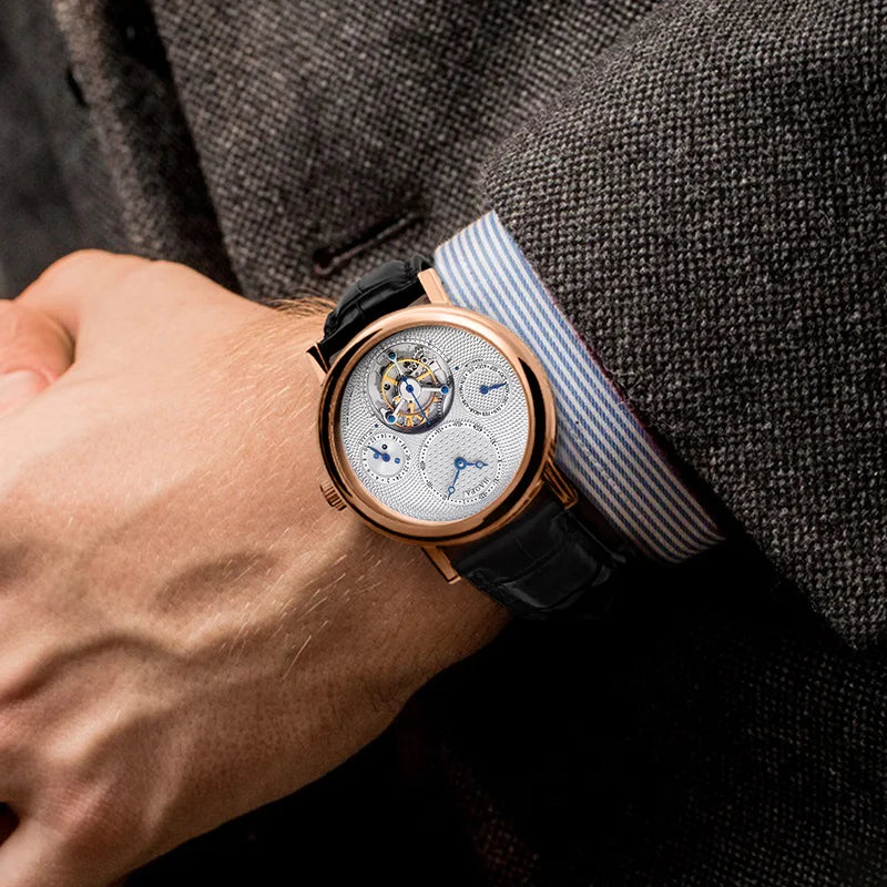 Montre Homme Tourbillon Manuel HAOFA K009 – Boîtier Or Massif 18K Verre Saphir Édition Limitée – CLEVI Paris