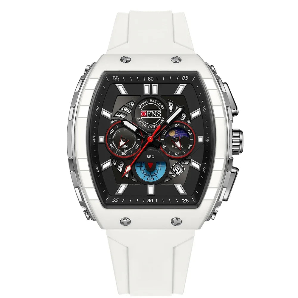 OFNS 1203 Montre Homme Quartz Chronographe Silicone Lumineux Sport – CLEVI Paris