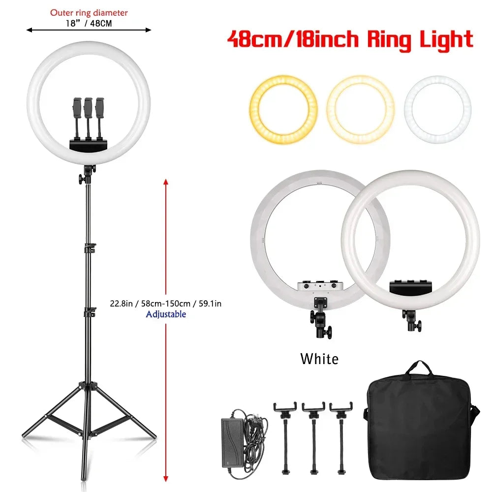 Anneau LED SH 18 pouces et supports au choix – CLEVI Paris