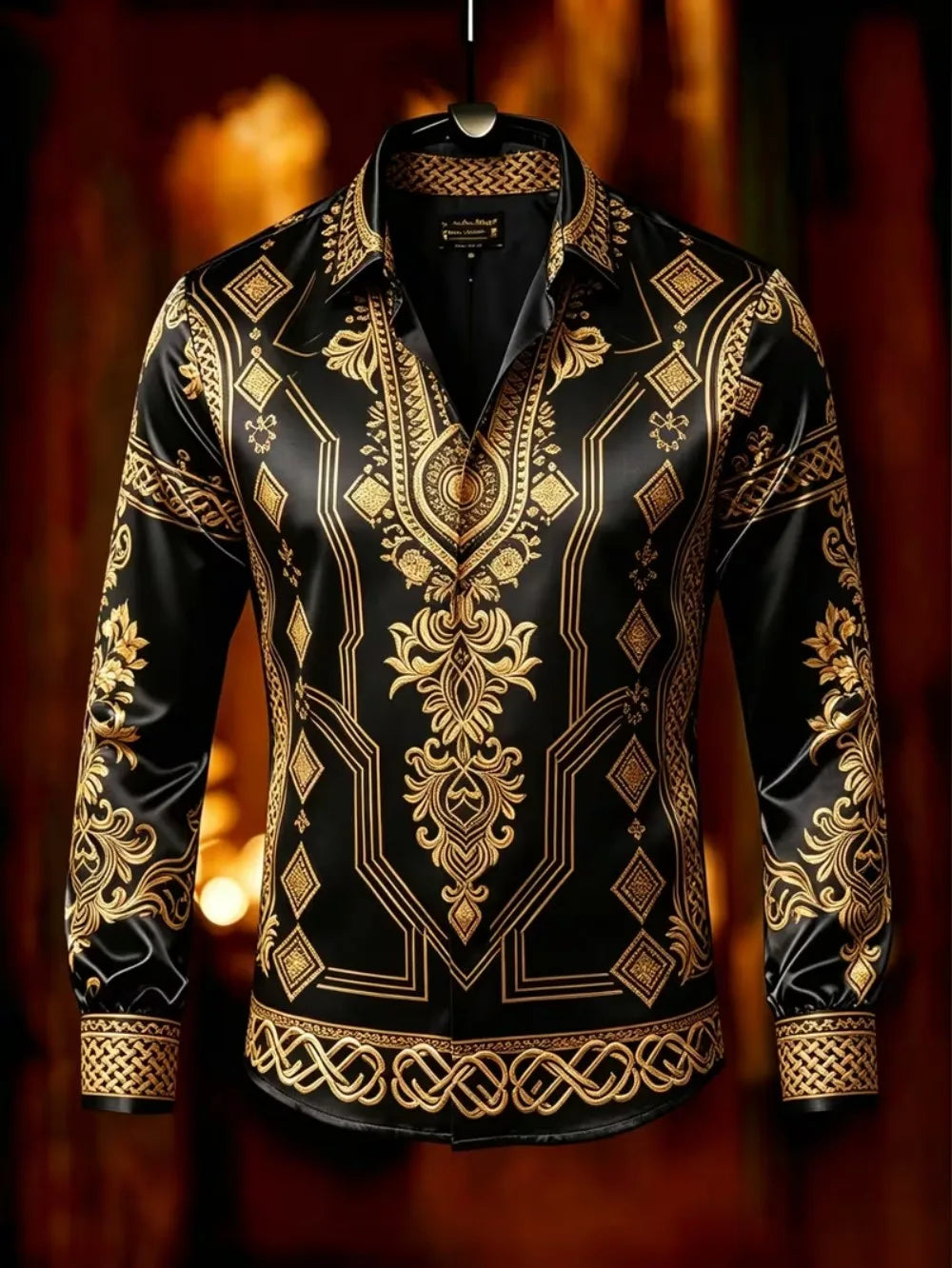 Chemise homme satinée imprimée – CLEVI Paris