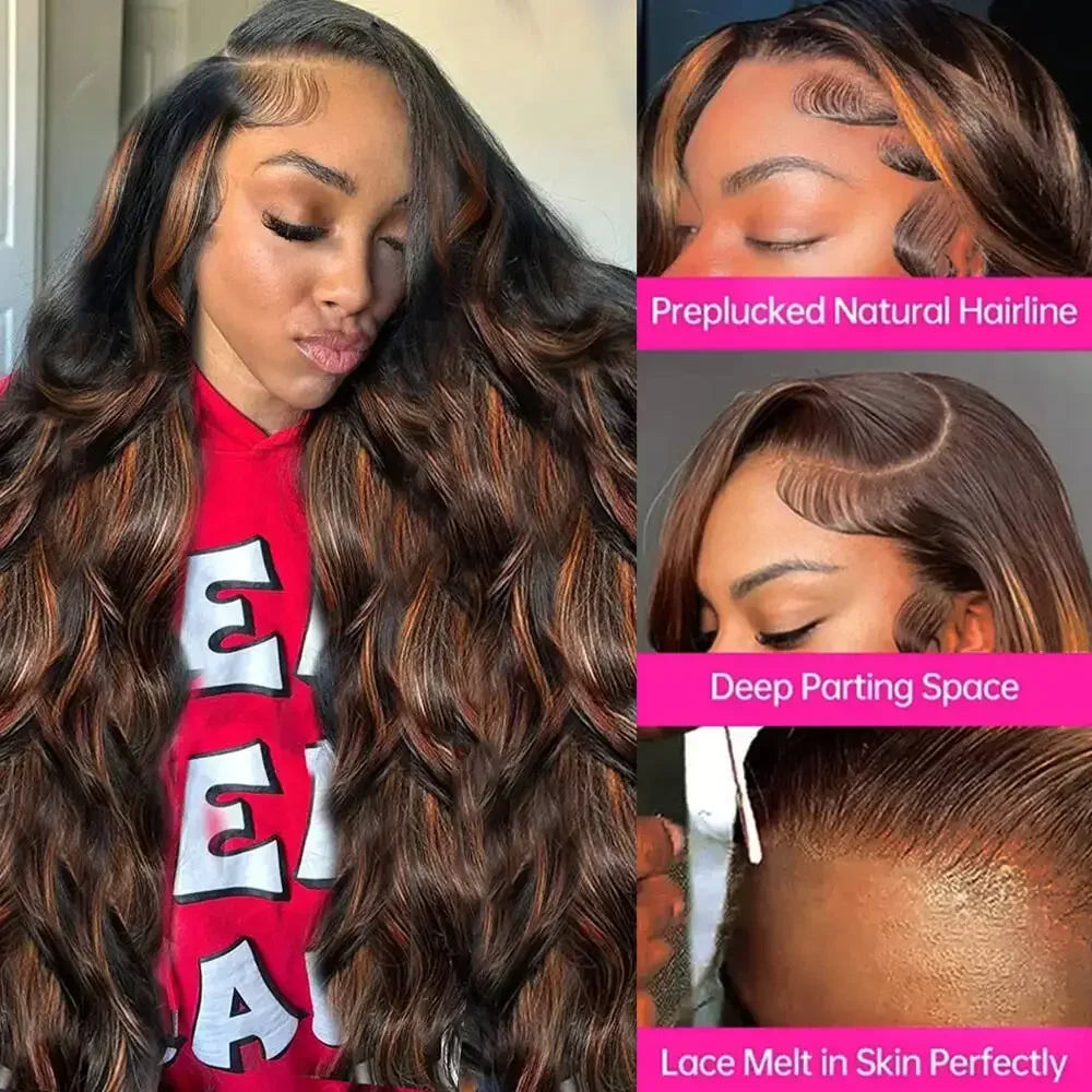 Perruque Body Wave Cheveux Humains Brésiliens Remy 200% Couleur FB30 — Lace 13x4 / 13x6 HD – CLEVI Paris