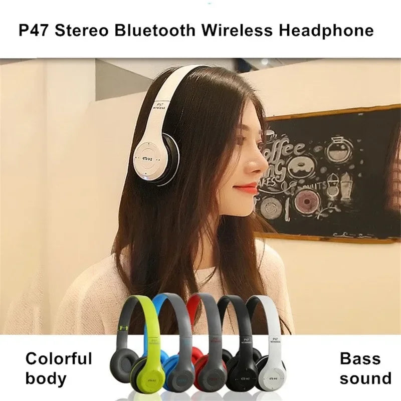 Casque Bluetooth P47 HiFi Bass Pliable Micro Enfant Gaming – CLEVI Paris
