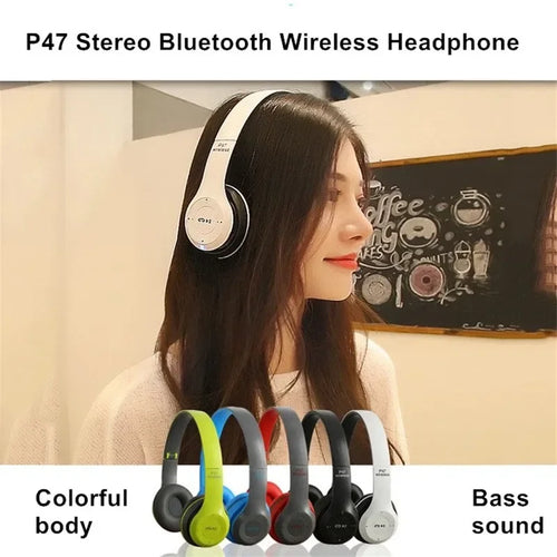 Casque Bluetooth P47 HiFi Bass Pliable Micro Enfant Gaming – CLEVI Paris