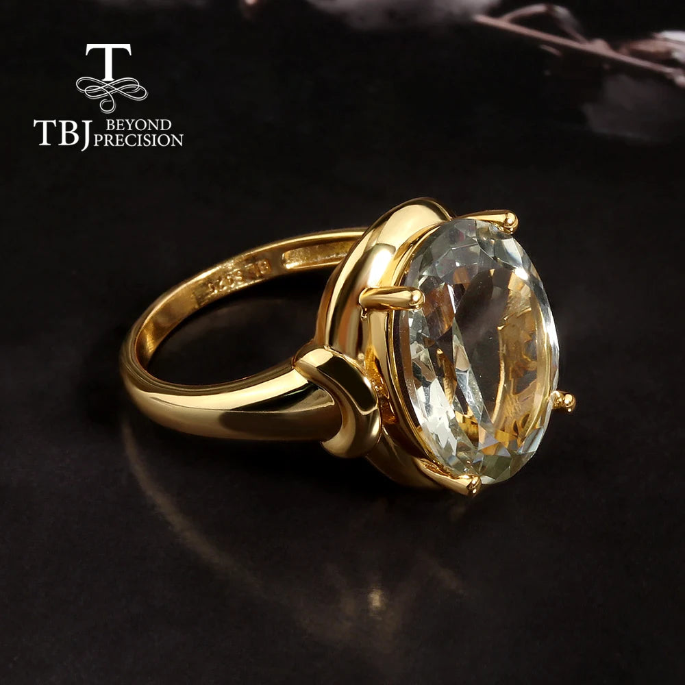 Bague argent 925 à améthyste verte ovale – CLEVI Paris