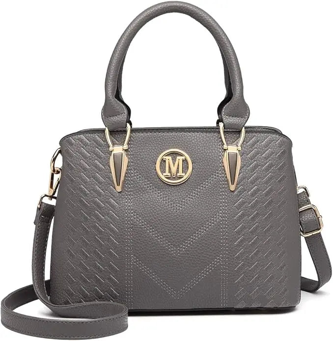 Sac À Main Femme Cuir PU Motif Litchi Logo M Doré – CLEVI Paris