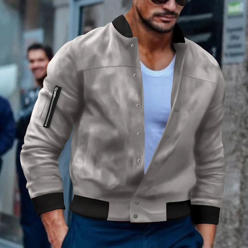 Veste homme boutonnée à col montant – CLEVI Paris