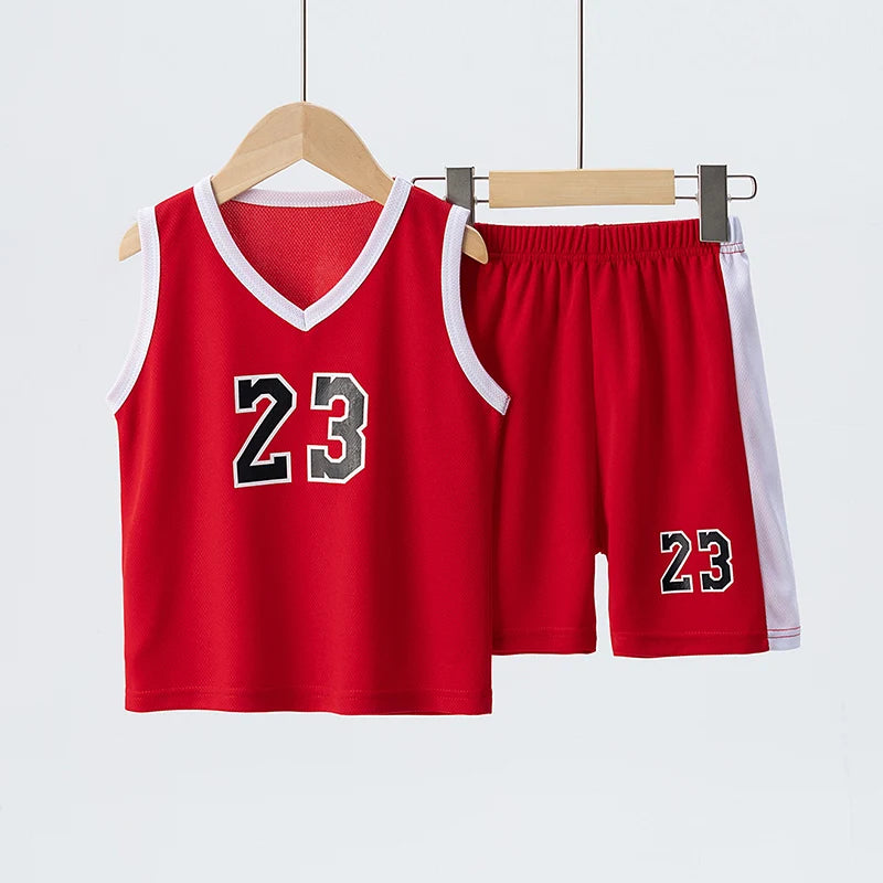 Ensemble basket enfant numéro 23 haut et short – CLEVI Paris