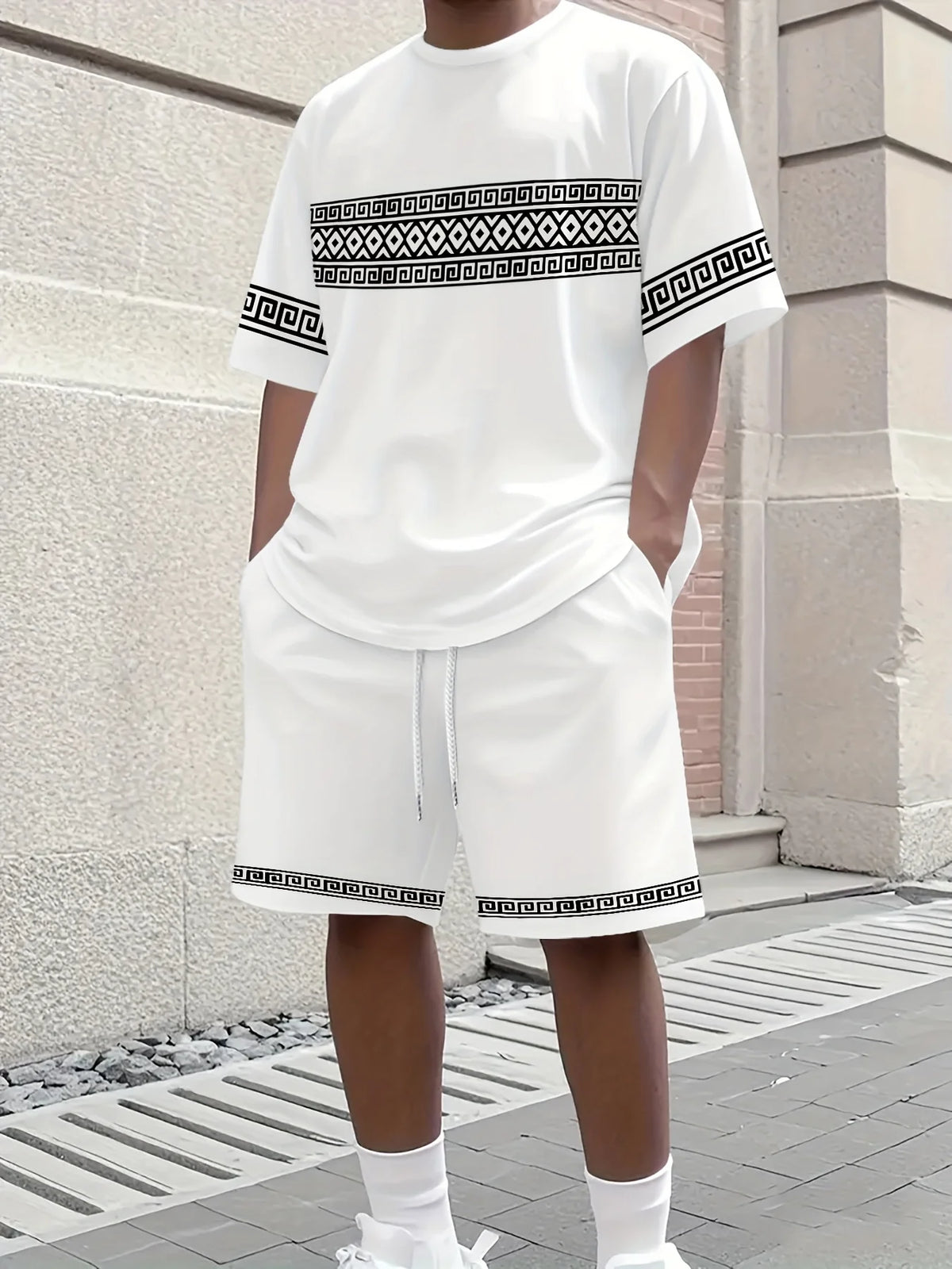Ensemble 2 Pièces Homme T-Shirt Col Rond + Short Cordon Poches Sport Casual Été – CLEVI Paris