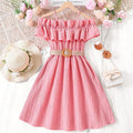 Robe fille évasée à épaules dégagées – CLEVI Paris