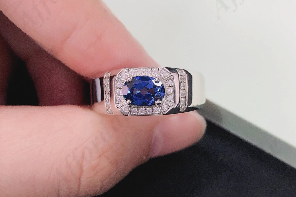 Bague Femme Saphir Bleu Or Blanc 18K – CLEVI Paris