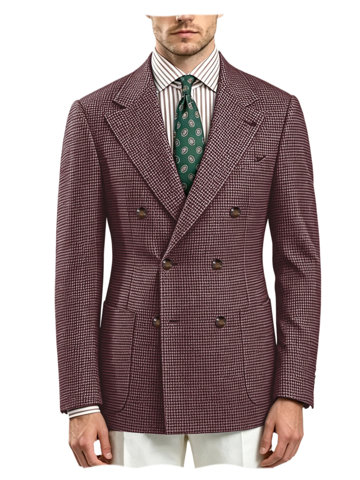 Blazer homme pied-de-poule à double boutonnage – CLEVI Paris