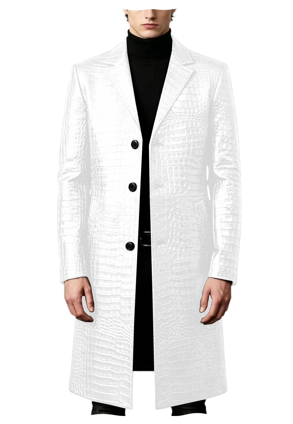 Manteau homme effet crocodile coupe ajustée – CLEVI Paris