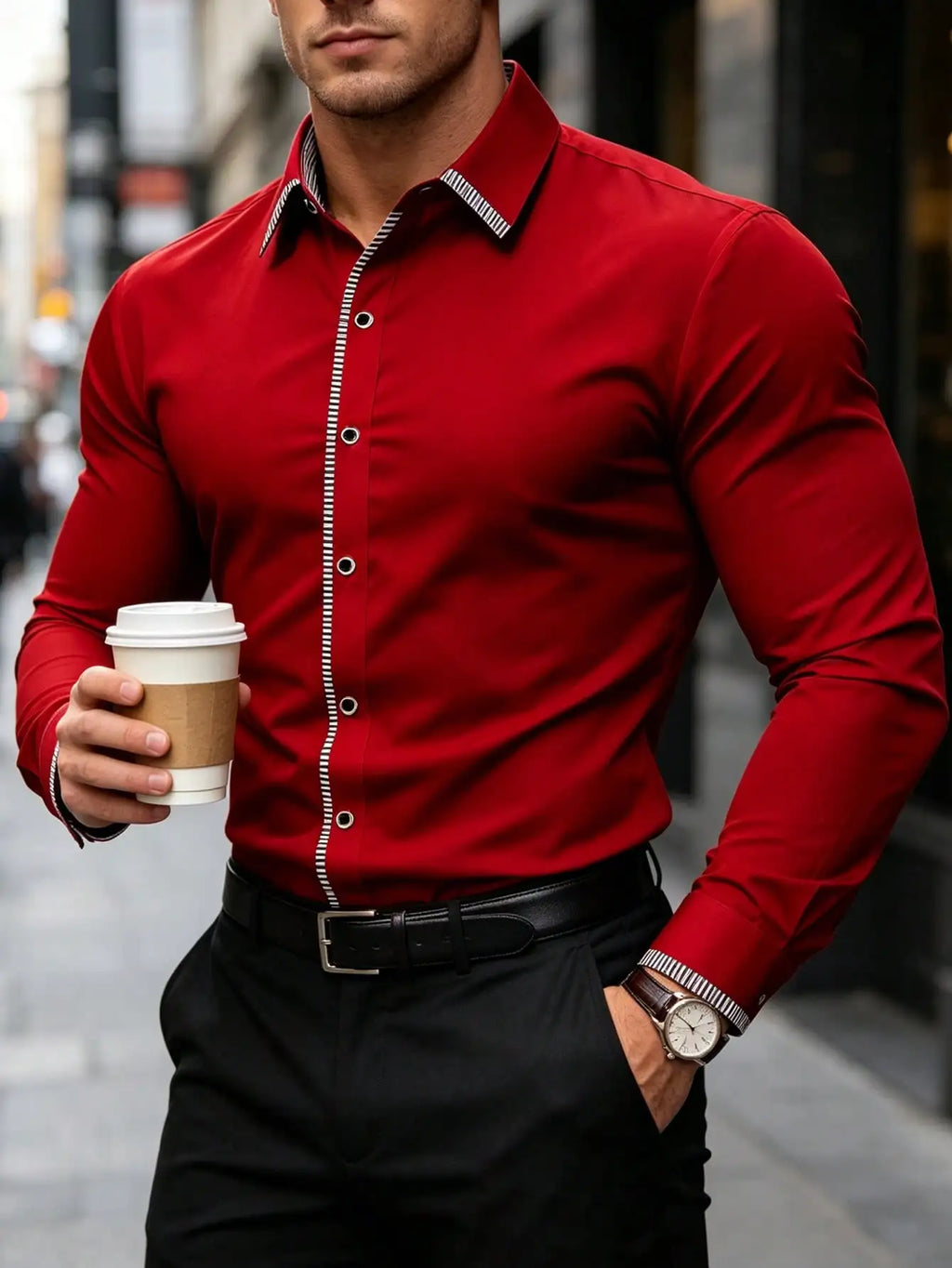 Chemise homme patchwork manches longues – CLEVI Paris