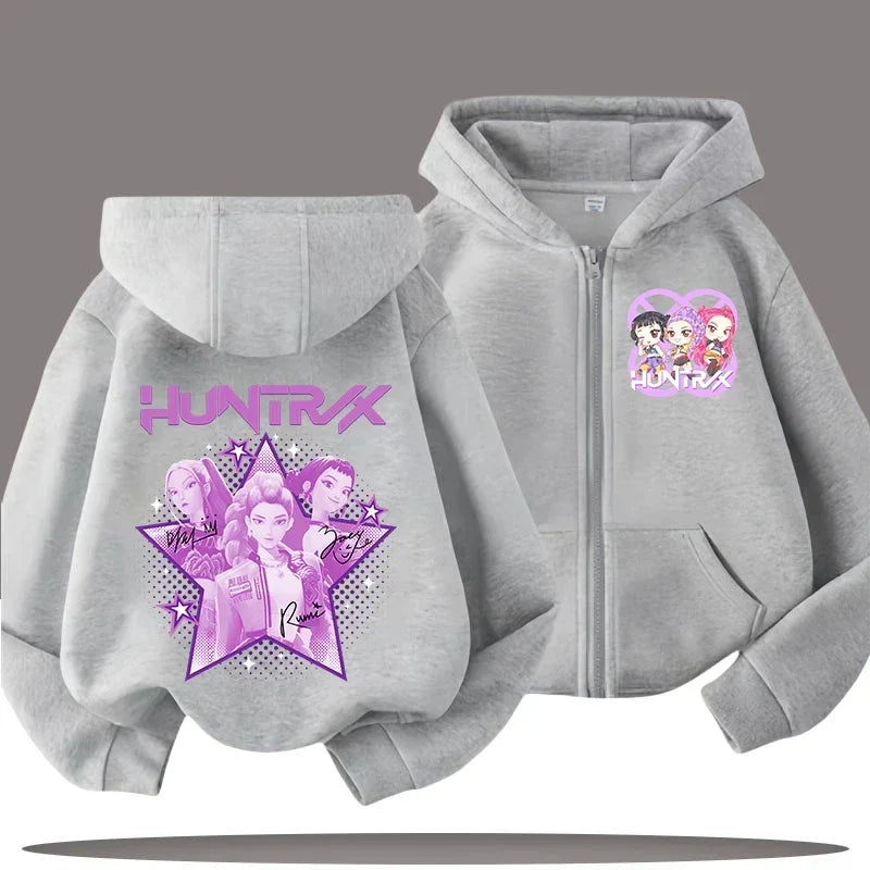 Sweat à capuche enfant zippé imprimé – CLEVI Paris