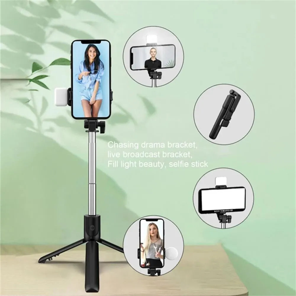 Perche selfie R1 Bluetooth avec éclairage – CLEVI Paris