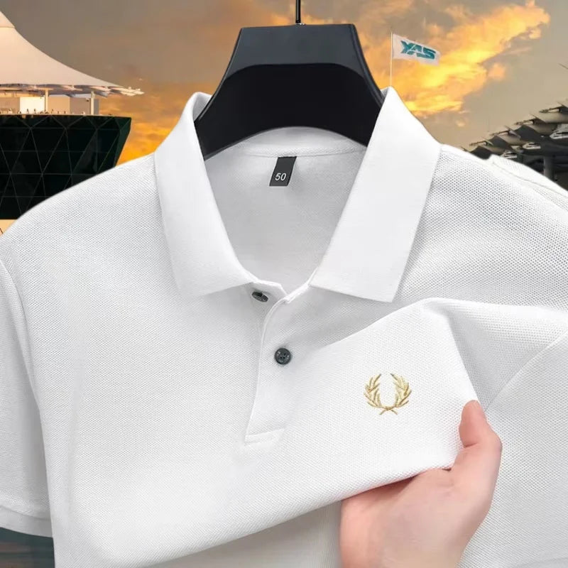 Polo Homme 100% Coton Broderie Épi Slim Fit Anti-Froissage Golf Casual Été M-4XL – CLEVI Paris