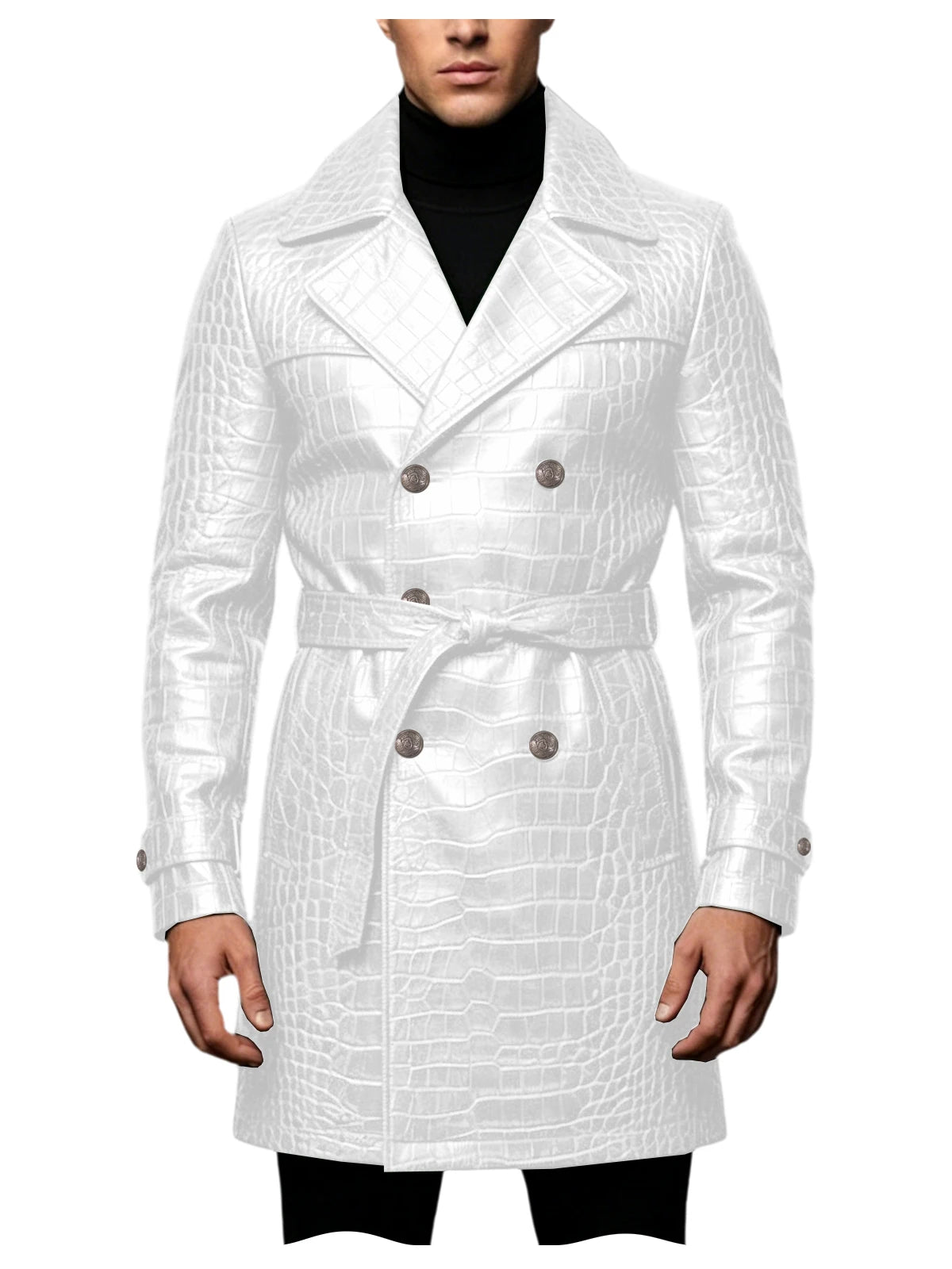 Manteau homme en similicuir effet crocodile – CLEVI Paris
