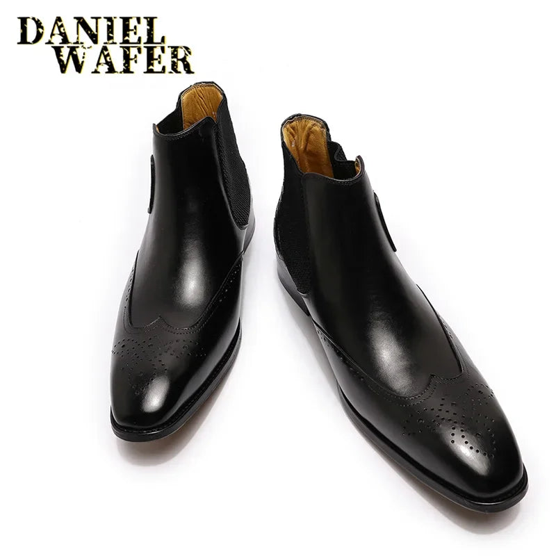 Bottines en Cuir pour Homme, Chelsea Sans Lacet – CLEVI Paris